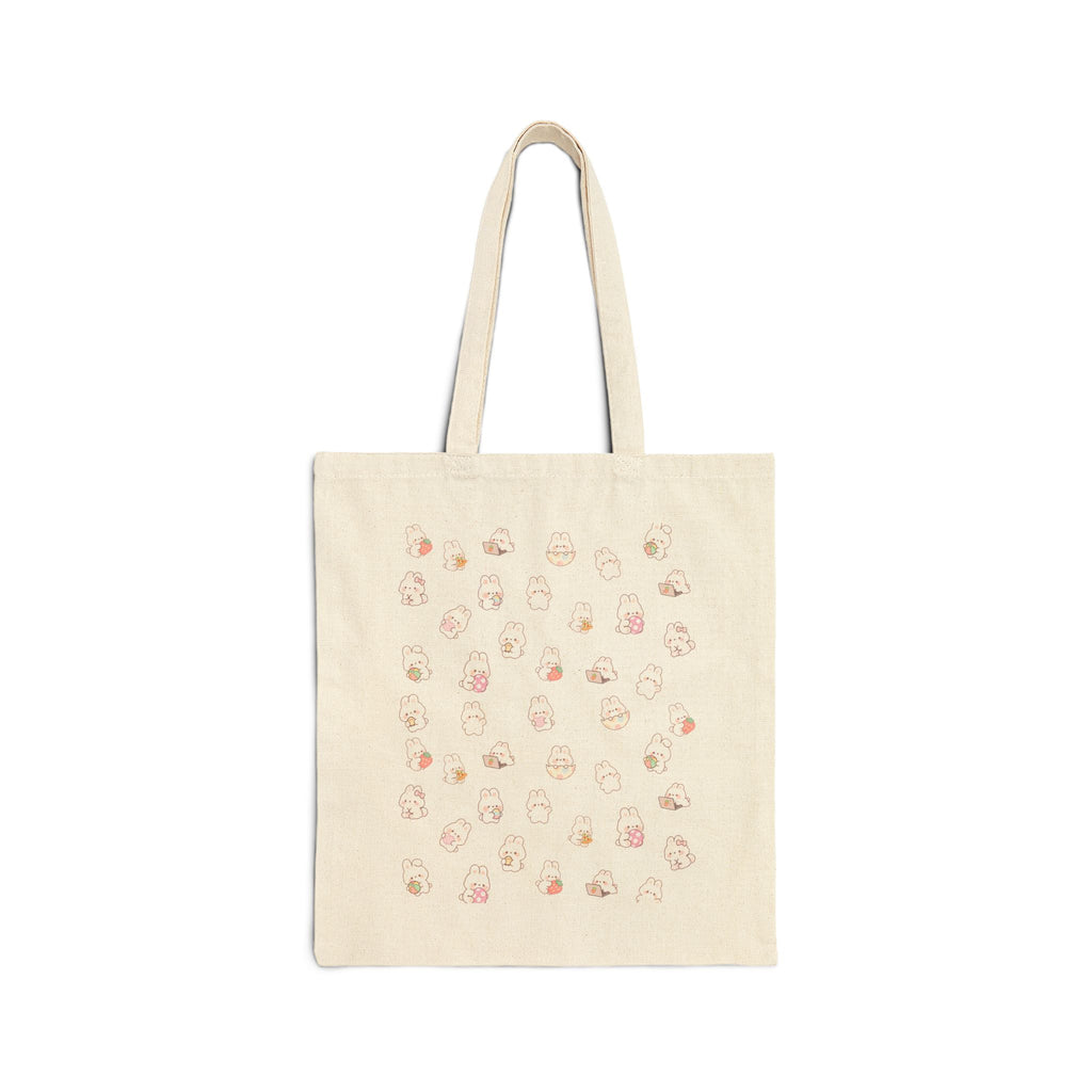 Cute Bunny Canvas Tote Bag | Rabbit Lover Gift | Reusable Cotton Shopping Bag