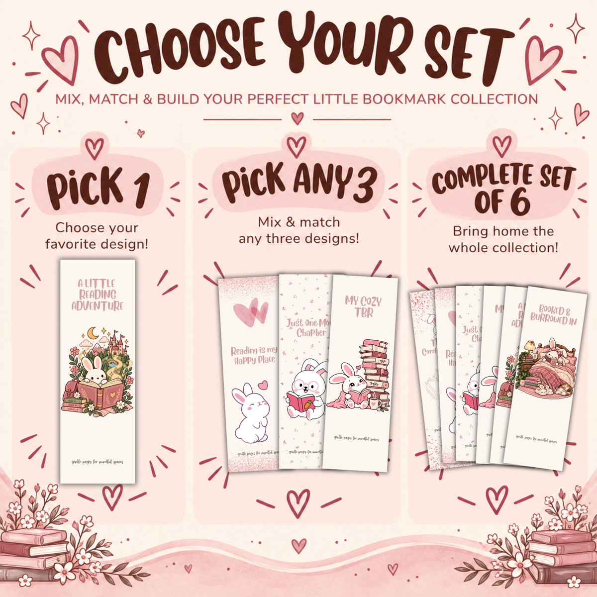 Reading Bookmarks | Book Tracker, Reading Log & TBR Bookmark Bundle | Pick 1, 3 or 6