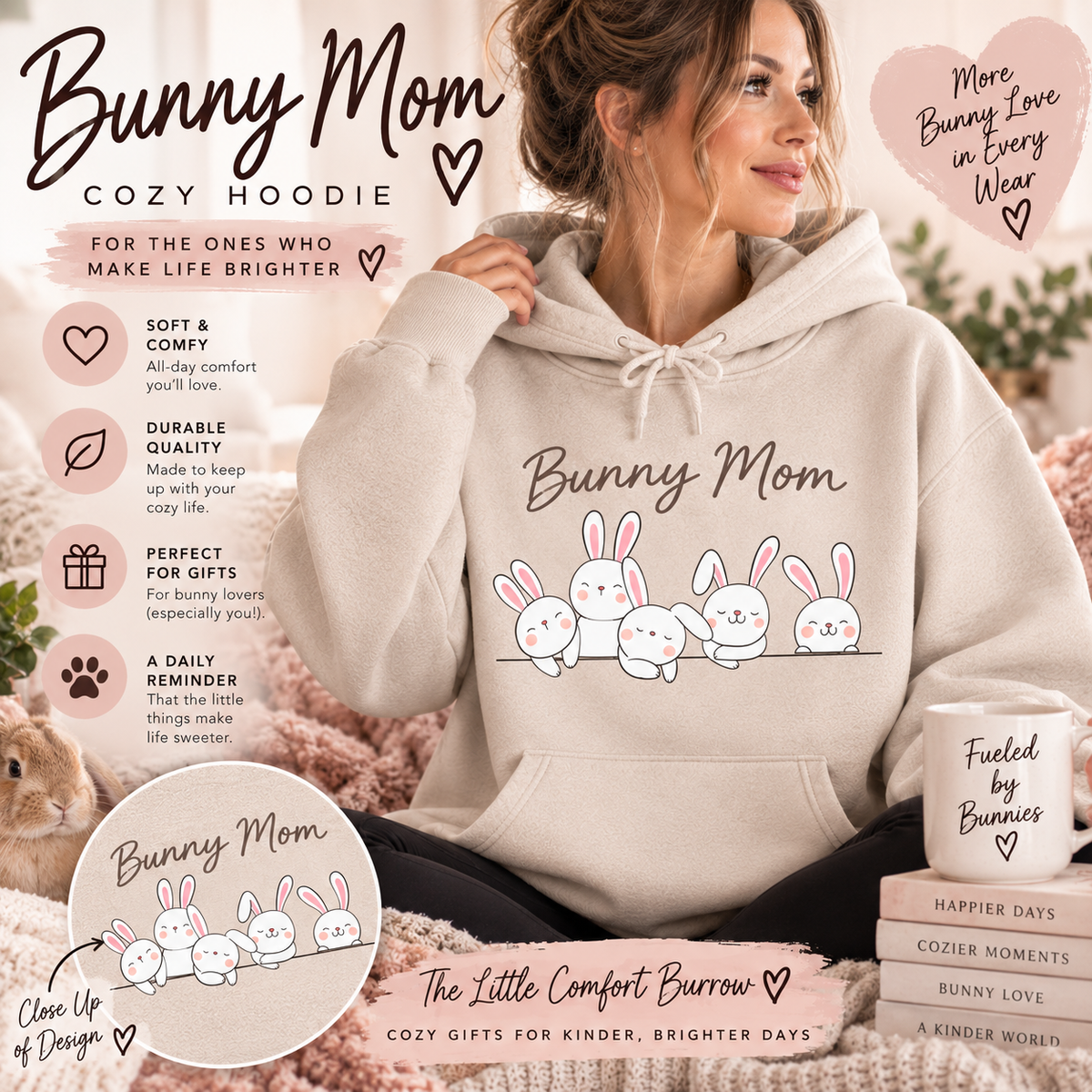 Bunny Mom Sweatshirt | Cozy Rabbit Lover Crewneck