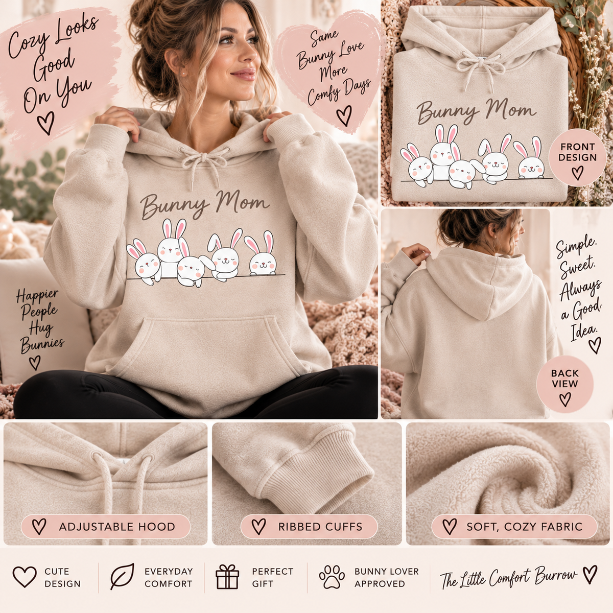 Bunny Mom Sweatshirt | Cozy Rabbit Lover Crewneck