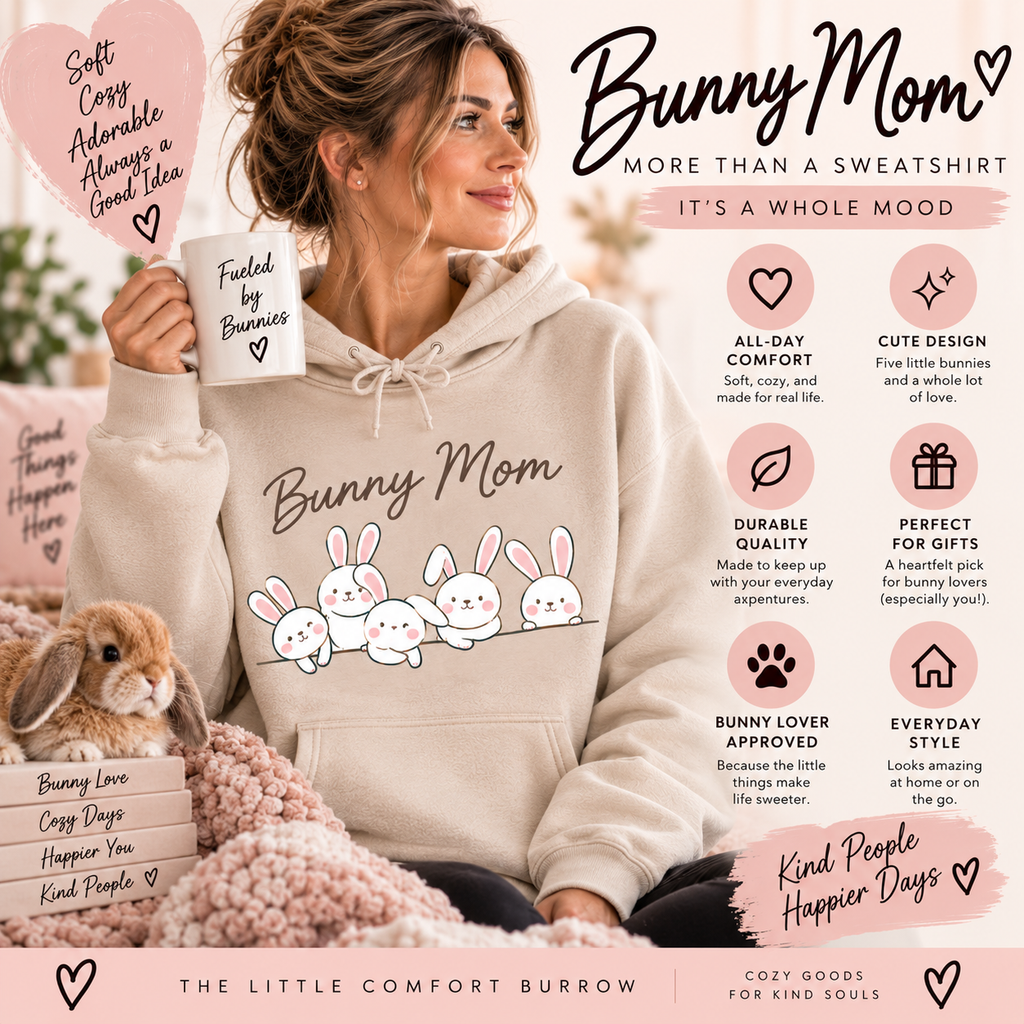 Bunny Mom Sweatshirt | Cozy Rabbit Lover Crewneck