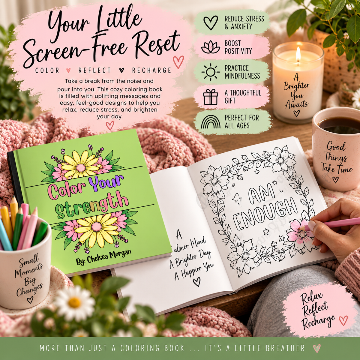 Color Your Strength | Adult Coloring Book for Relaxation & Mindfulness