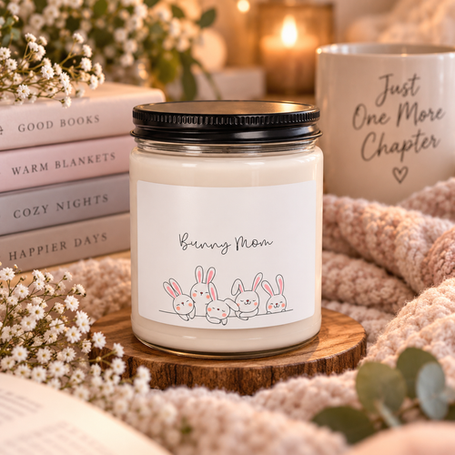 Bunny Mom Scented Soy Candle | Cozy Rabbit Lover Gift