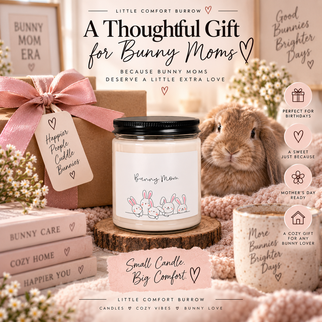 Bunny Mom Scented Soy Candle | Cozy Rabbit Lover Gift