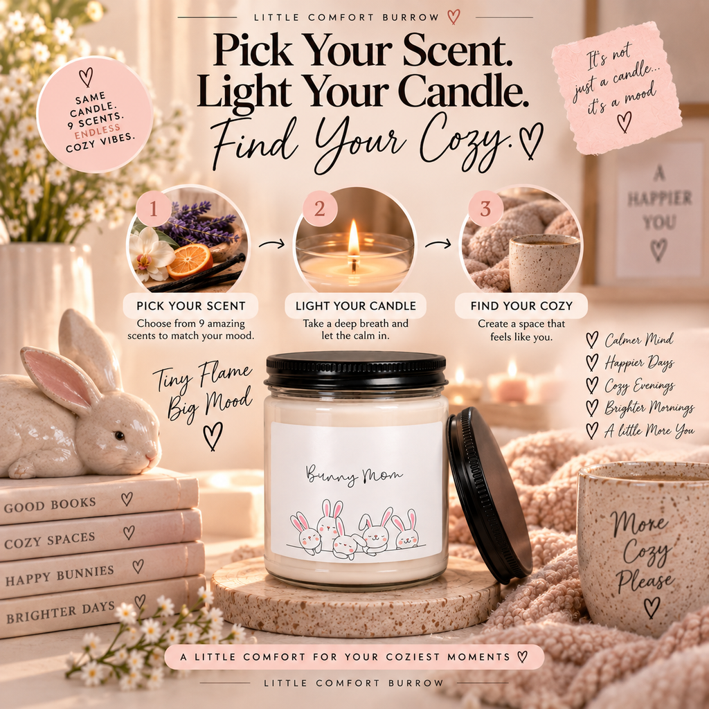 Bunny Mom Scented Soy Candle | Cozy Rabbit Lover Gift