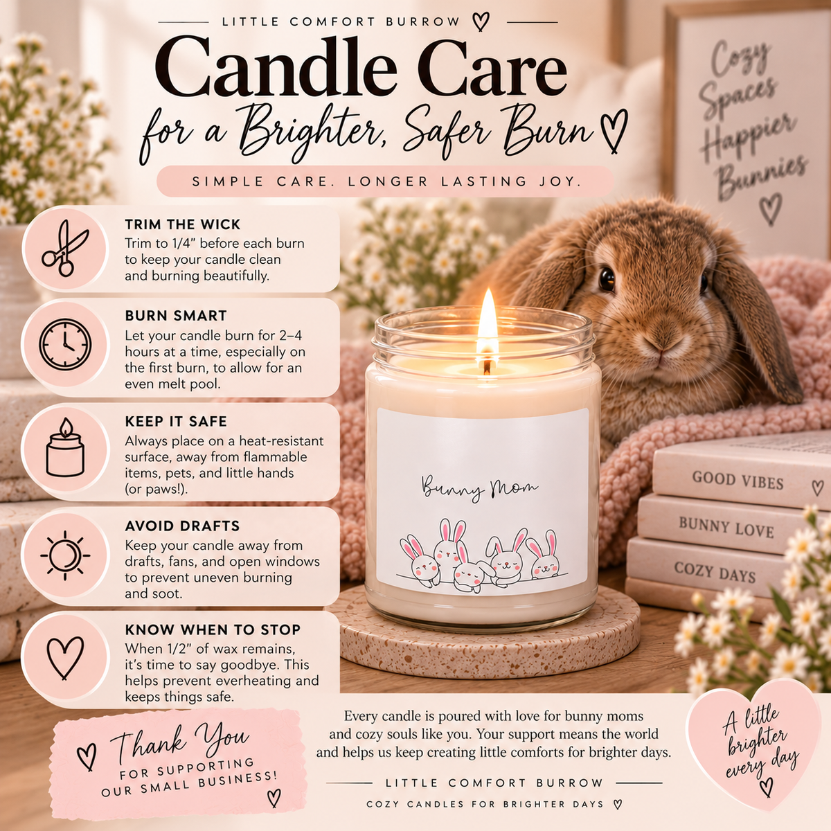 Bunny Mom Scented Soy Candle | Cozy Rabbit Lover Gift