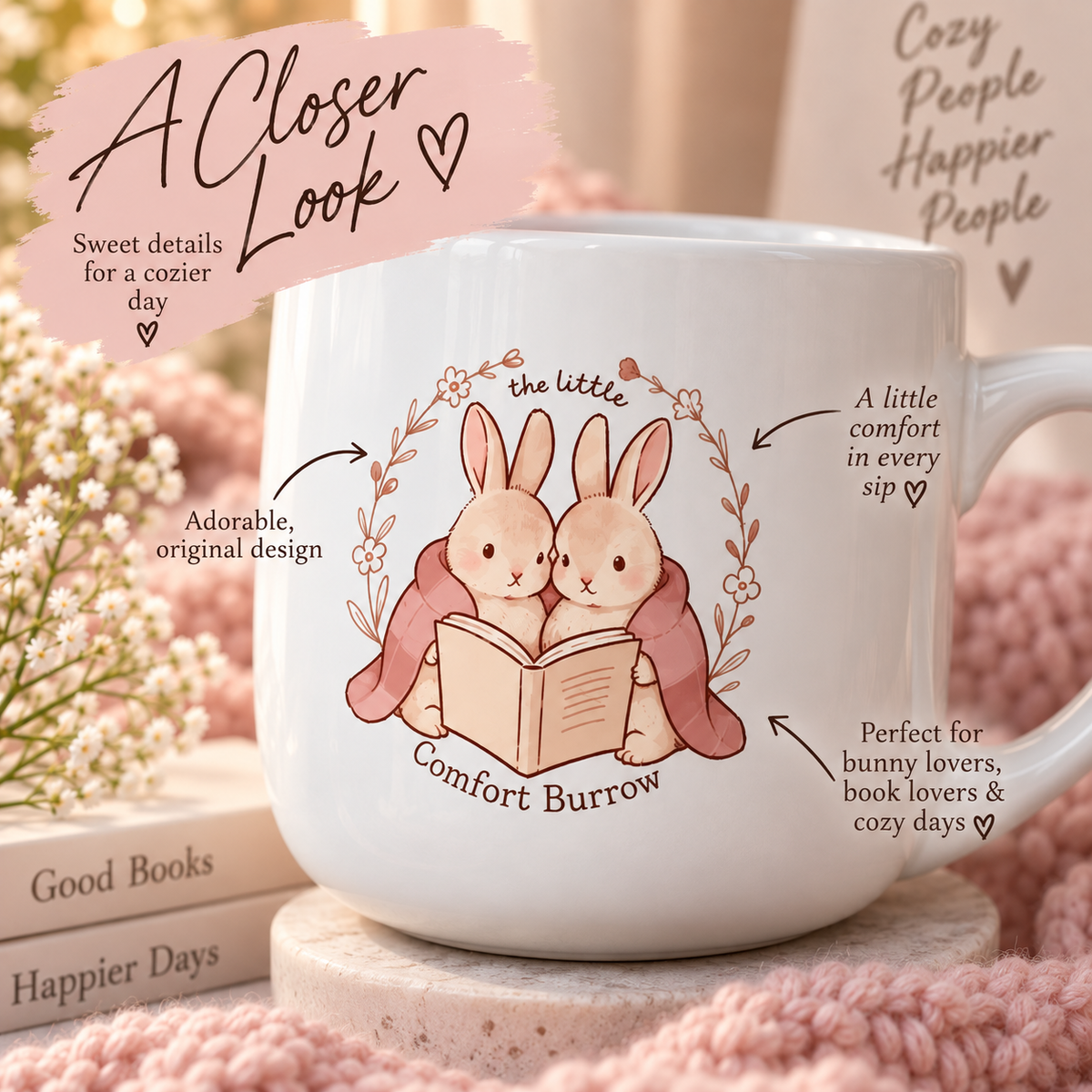 Cozy 25 oz Ceramic Latte Mug | Large Coffee Mug for Cozy Mornings