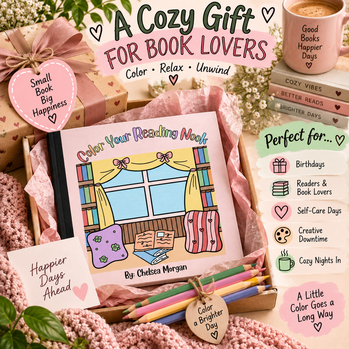 Color Your Reading Nook | Cozy Adult Coloring Book for Book Lovers